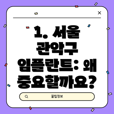 1. 서울 관악구 임플란트: 왜 중요할까요?