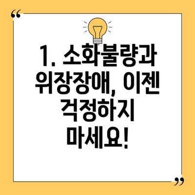 1. 소화불량과 위장장애, 이젠 걱정하지 마세요!