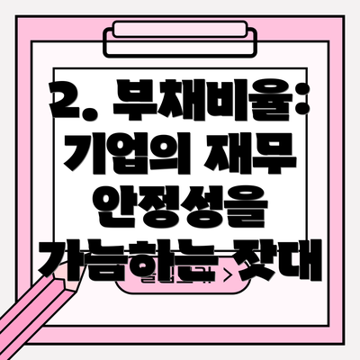 2. 부채비율: 기업의 재무 안정성을 가늠하는 잣대
