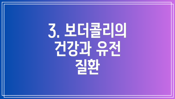 3. 보더콜리의 건강과 유전 질환
