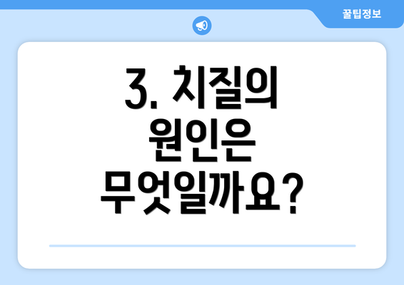 3. 치질의 원인은 무엇일까요?