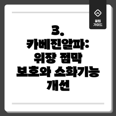 3. 카베진알파: 위장 점막 보호와 소화기능 개선