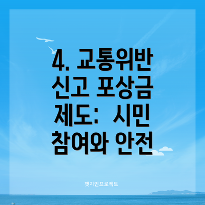 4. 교통위반 신고 포상금 제도:  시민 참여와 안전