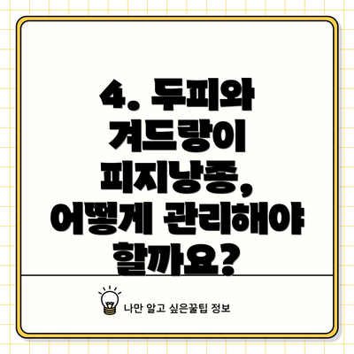 4. 두피와 겨드랑이 피지낭종, 어떻게 관리해야 할까요?