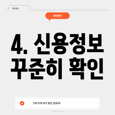 4. 신용정보 꾸준히 확인