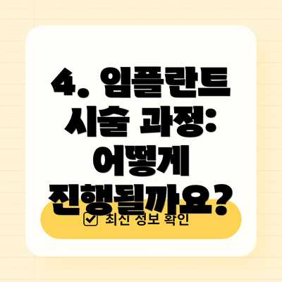 4. 임플란트 시술 과정: 어떻게 진행될까요?