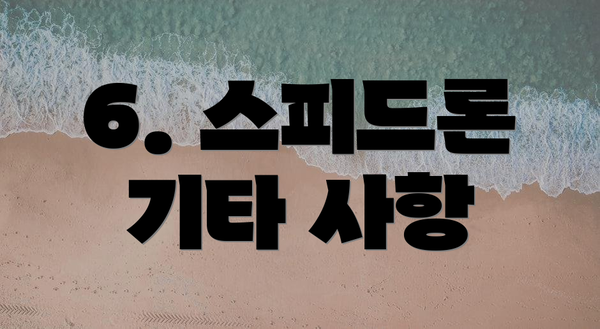 6. 스피드론 기타 사항