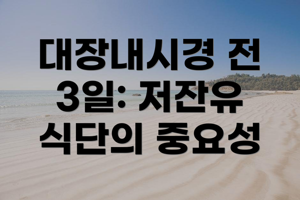 대장내시경 전 3일: 저잔유 식단의 중요성