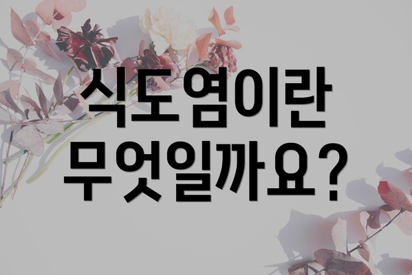 식도염이란 무엇일까요?