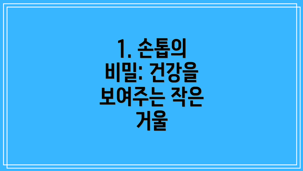 1. 손톱의 비밀: 건강을 보여주는 작은 거울
