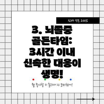3. 뇌졸중 골든타임: 3시간 이내 신속한 대응이 생명!