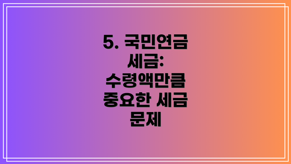 5. 국민연금 세금: 수령액만큼 중요한 세금 문제