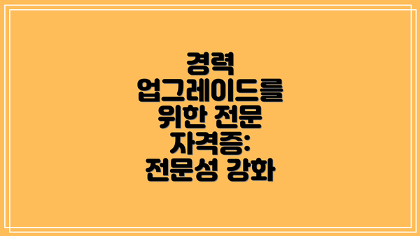 경력 업그레이드를 위한 전문 자격증:  전문성 강화