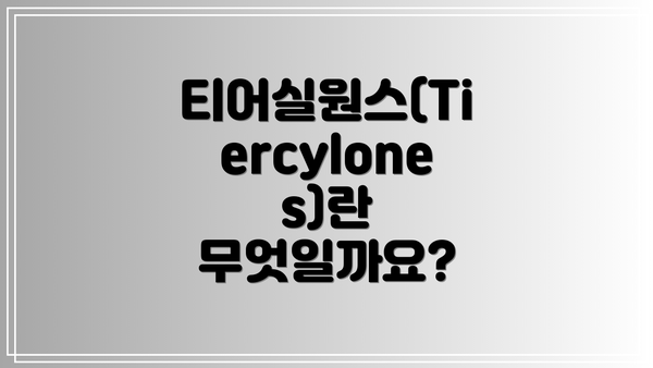 티어실원스(Tiercylones)란 무엇일까요?
