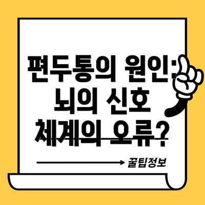 편두통의 원인: 뇌의 신호 체계의 오류?