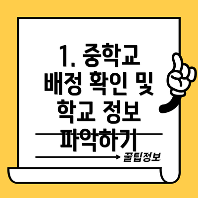 1. 중학교 배정 확인 및 학교 정보 파악하기