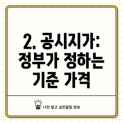 2. 공시지가: 정부가 정하는 기준 가격