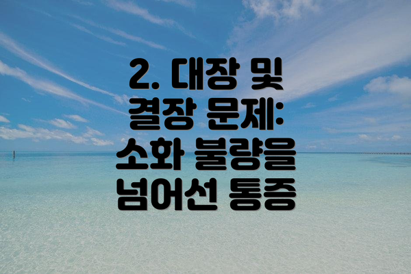 2. 대장 및 결장 문제: 소화 불량을 넘어선 통증