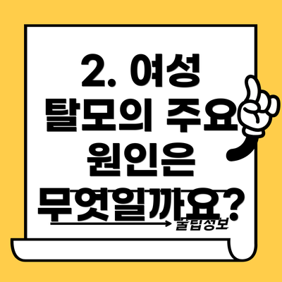 2. 여성 탈모의 주요 원인은 무엇일까요?