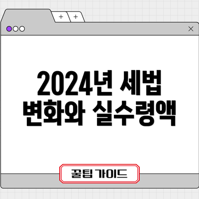 2024년 세법 변화와 실수령액