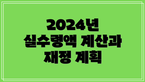 2024년 실수령액 계산과 재정 계획