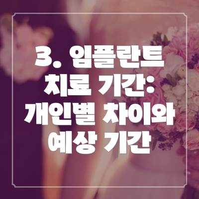 3. 임플란트 치료 기간: 개인별 차이와 예상 기간