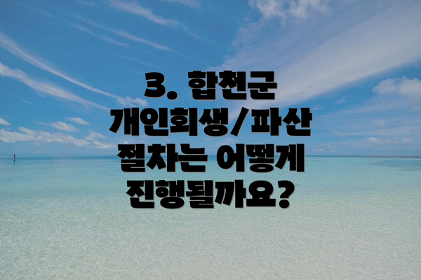3. 합천군 개인회생/파산 절차는 어떻게 진행될까요?