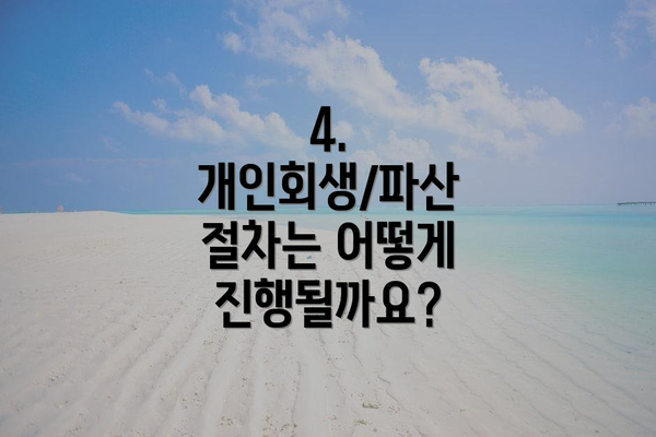 4. 개인회생/파산 절차는 어떻게 진행될까요?