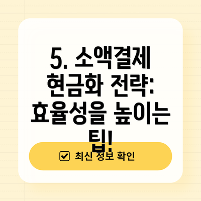 5. 소액결제 현금화 전략:  효율성을 높이는 팁!