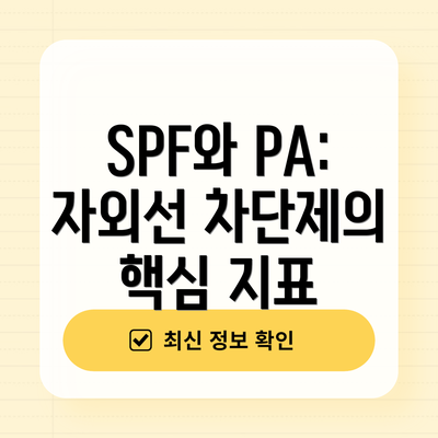 SPF와 PA: 자외선 차단제의 핵심 지표
