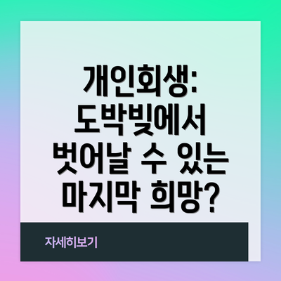 개인회생: 도박빚에서 벗어날 수 있는 마지막 희망?