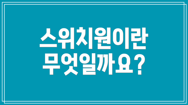 스위치원이란 무엇일까요?