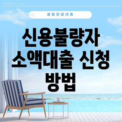 신용불량자 소액대출 신청 방법