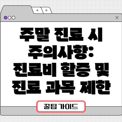 주말 진료 시 주의사항:  진료비 할증 및 진료 과목 제한
