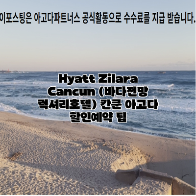 Hyatt Zilara Cancun (바다전망 럭셔리호텔) 칸쿤 아고다 할인예약 팁