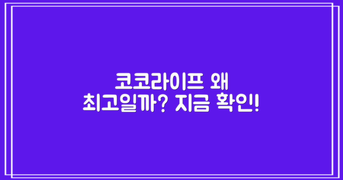 코코라이프, 왜 최고일까?