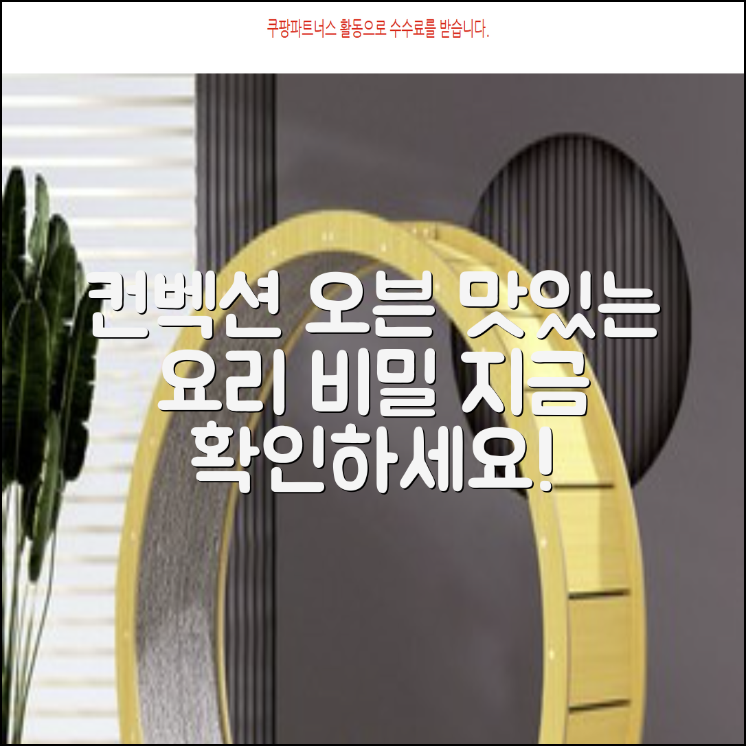 컨벡션 오븐: 맛있는 요리의 비밀, 지금 확인하세요!